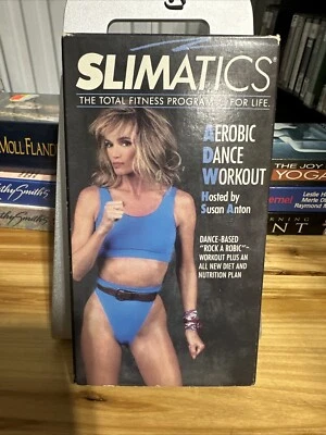 SLIMATICS AEROBIC DANCE WORKOUT  (VHS, 1989) hosted by Susan Anton *RARE* OOP - Image 1 of 2