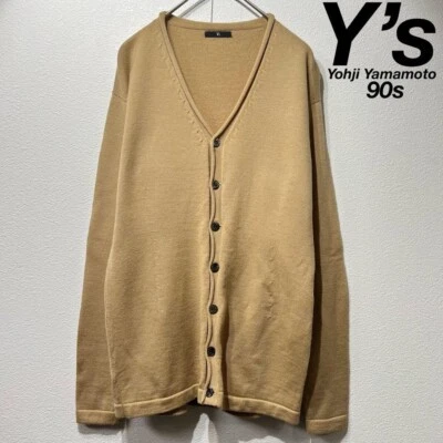 Y's Yohji Yamamoto 90-х шерсти v-образным вырезом дизайн кардиган свитер вязаный - Изображение 1 из 4