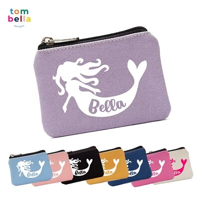Personalised Kids Coin Purse Mermaid Girls Holiday Pocket Money Wallet Childrens - Image 1 of 4