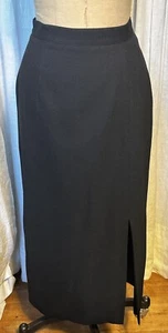 Vintage Casual Corner Womens Blk Wool Crepe Long Skirt Sz 8 Pre-owned - Picture 1 of 8