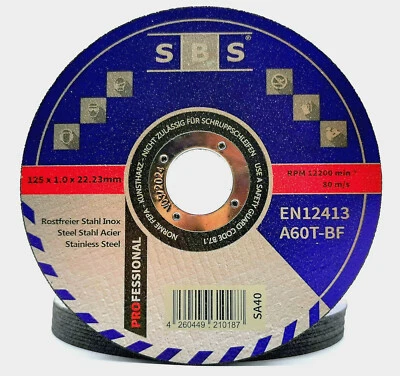 SBS trennscheiben 125 metall 1mm INOX Edelstahl Metall Flexscheiben Mengenwahl ! - Bild 1 von 4