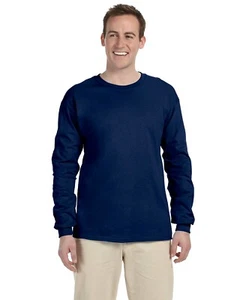 Gildan Ultra Cotton Mens Crewneck Long Sleeve T-Shirt S-5XL 2400 G240 - Picture 1 of 30