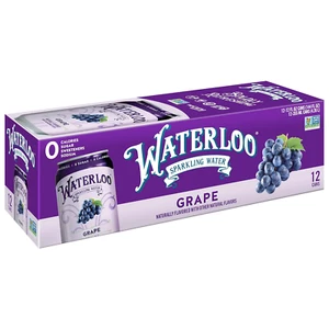 Waterloo Sparkling Water, Grape Naturally Flavored, 12 Fl Oz Cans, Pack of 12 | - Picture 1 of 12