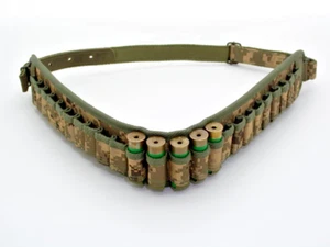 Canvas/Leather Cartridge Belt Shotgun Shell Holder Bandolier Camo 16-12Ga. - Picture 1 of 2