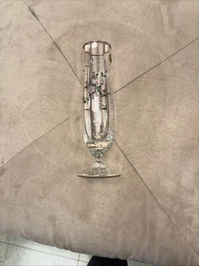 Vintage Bohemia Made in Czechoslovakia Flower Crystal Vase, max height - 8" - Picture 1 of 3