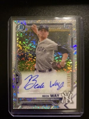 2021 Bowman Chrome Prospect Autographs Speckle Refractors #CPABW Beck Way - Image 1 of 2