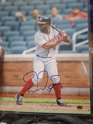 Foto firmada por Denard Span 11x14 de los Nacionales de Washington certificado de autenticidad CAS Foto 1 de 2