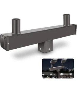 180 Degree Double Bullhorn, 4" Square Pole, Tenon Adapter 2 Lights, Low Profile - Picture 1 of 5