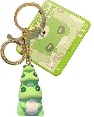 Drei Frosch Überlappende Schlüsselanhänger Niedliches Tier Schlüsselanhänger Hum - Bild 1 von 4