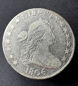 1806 Draped Bust Heraldic Eagle Silver Half Dollar Ungraded - Picture 1 of 17