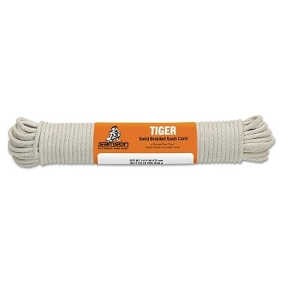 Tiger Sash Cord™, 600 lb de capacidad, 100 ft, 3/8 pulgadas de diámetro, algodón, cuerda Sansón blanca Foto 1 de 1