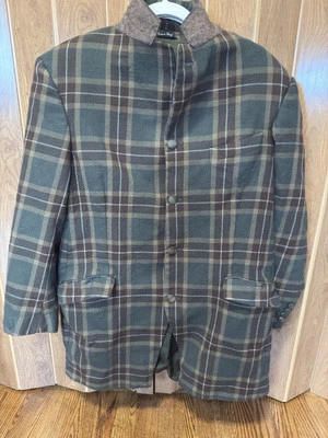 Blazer Extrema by Zanetti Tostado Cola Larga Talla L Hecho en Italia Verde Oliva Cuadros  Foto 1 de 4