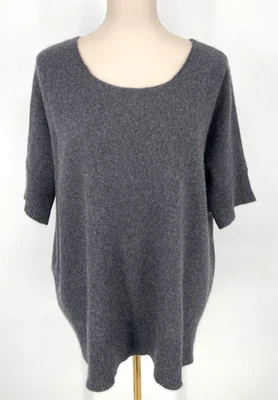 Suéter Only Mine Mujer Talla XL Gris 2 Capas 100% Cachemira Manga Corta Cuello Redondo Foto 1 de 4