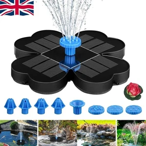 Solar Fountain Floating Pump Water Feature Garden Pool Bird Bath Pond Outdoor UK - Picture 1 of 16