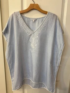 Túnica bordada Southern Tide Livie azul cielo talla pequeña - Imagen 1 de 7