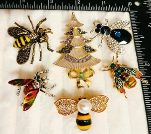 Lote de 5 Piezas Broche Insecto Mosca Brillante - Prendedor Moda Cristal y Esmalte - Imagen 1 de 2