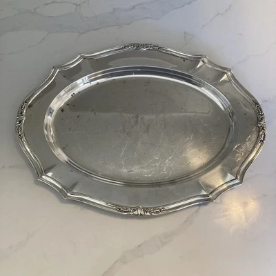 Reed & Barton EPNS 4080 16 De Champlain посеребренный овальный поднос ар-деко винтажный - Изображение 1 из 4