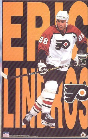 1997 Eric Lindros Letters Philadelphia Flyers Original Starline Poster OOP Cover