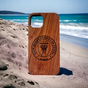 Wooden Phone Cases - Inter Miami iPhone 13 & 14 - Picture 1 of 3