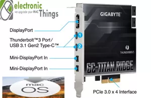 Thunderbolt3 per Mac Pro 3.1, 4.1,5.1 e Hackintosh, TITAN RIDGE plug and play - Foto 1 di 4