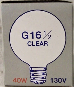 EXTRA LIFE 130V Candelabra Base 40-Watt G16.5, Light Bulbs, Clear NEW BOX OF 25 - Picture 1 of 4