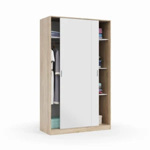 Armadio guardaroba appendiabiti 2 ante 5 ripiani BIANCO 120 X 50 X 200 TOP120F - Foto 1 di 6