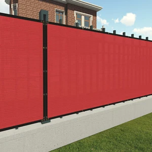 1ft Privacy Fence Screen Red Windscreen Heavy Duty Mesh Garden Shade Cover - Picture 1 of 8