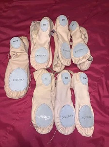 CAPEZIO JULIET BALLET SHOE 5m 5w 11w Leather Canvas Pink 2027 2028 New - Picture 1 of 12