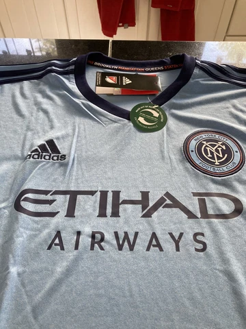 MENS ADIDAS NEW YORK CITY FC JERSEY MLS EXTRA LARGE 2XL XXL  BLUE NWT Cover