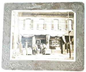 Vintage GARR ST SALOON with patrons Picture in frame atmosphere of a bygone era - Picture 1 of 3