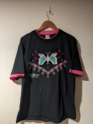 复古 90 年代 TePee Tower Pocono Mountain Tribal 黑色 X-Large T 恤 — 第 1/4 张图片