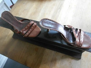 COLLECTOR CHAUSSURES MINELLI TYPE SANDALES MULES A TALONS T 37 FR MARRON BE 15 - Bild 1 von 12