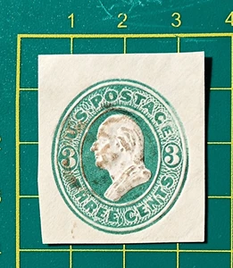 US envelope U45 ERROR, 3c green, Wide Letters, unlisted impression - Picture 1 of 5