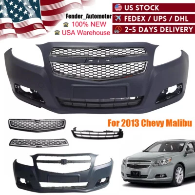 Primered Front Bumper Upper Lower Grill Assembly For 2013 Chevrolet Chevy Malibu Foto 1 de 4