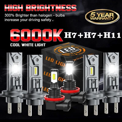 6x 6000K white LED Headlight + Fog Light Bulb For BMW Z4 2003-2008 - Image 1 of 4