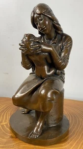 Original Mutter & Kind Bronze Statue, Bruno Lucchesi signiert, Franklin Mint 1976 - Bild 1 von 8