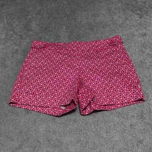New York & Company Shorts Women's Size 4 Pink Red Geometric Print Chino Casual - Picture 1 of 11