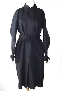 Abrigo AQUILANO RIMONDI Negro Algodón Seda Cinturón 42 6 8 - Imagen 1 de 3