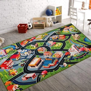 Kinder Auto Teppich Spielmatte 31"X59" Auto Matte für Kinder Spielzeugautos Kinderteppich mit Straßen,,, - Bild 1 von 12