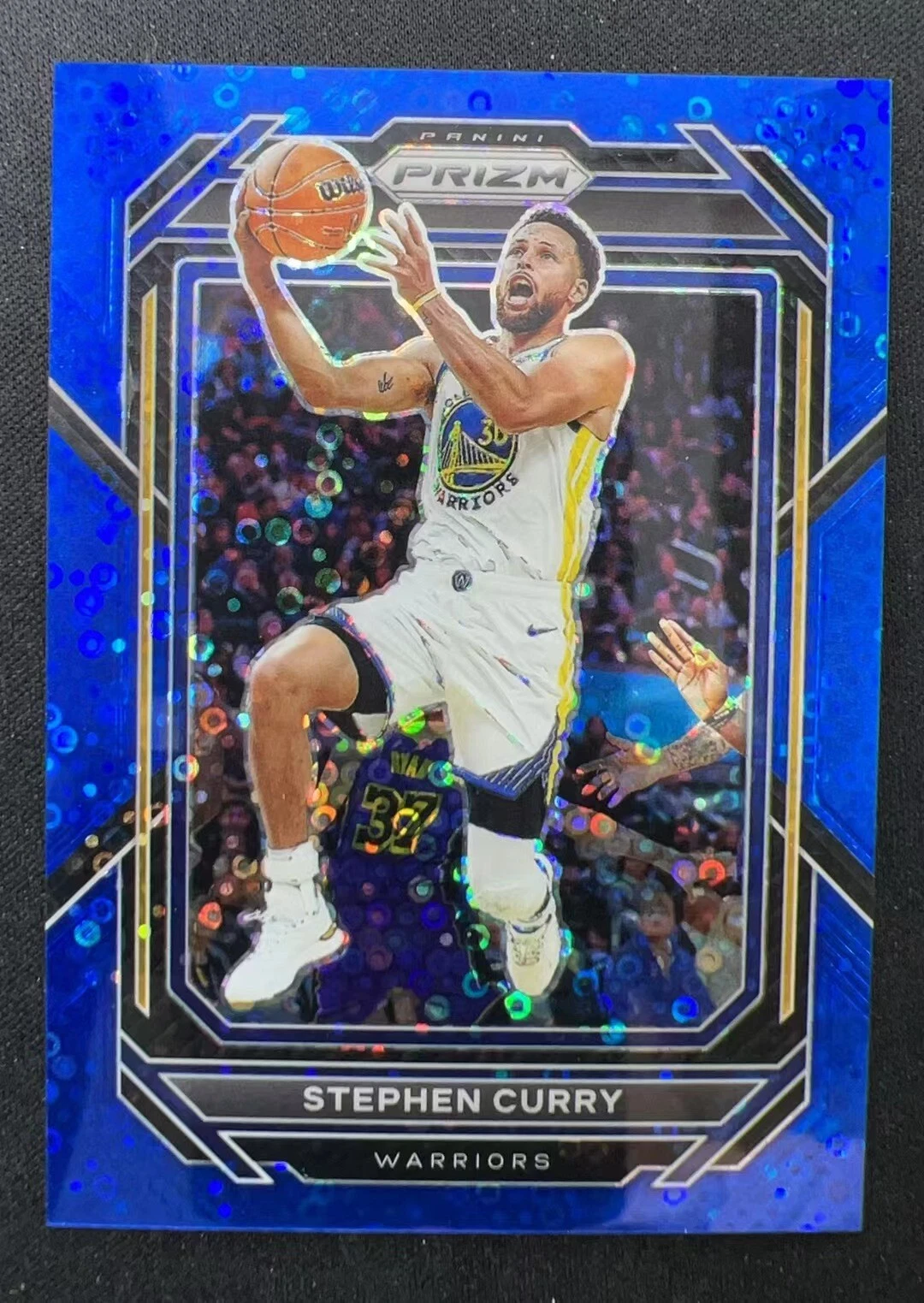 2022-23 Panini Prizm Stephen Curry #101 Warriors Fast Break Blue Disco /150