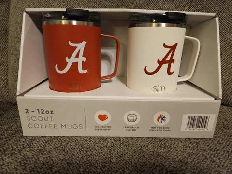 Simple Modern 2-12 oz Scout Coffee Mugs-Alabama Crimson Tide Cover
