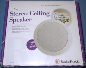RadioShack 6.5" Stereo Dual Tweeter Ceiling Wall Speaker 40-4097 *Open Box, NEW* - Picture 1 of 16