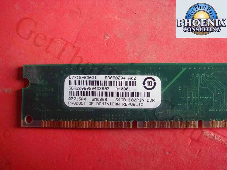 HP LaserJet 4250 2400 9050 Q7715-60001 Q7715AX 64M Ram Memory Module - Image 1 of 1