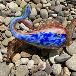 Atemberaubendes Vintage Mid Century Murano Kunst Glas Fisch Kobalt - Bild 1 von 23