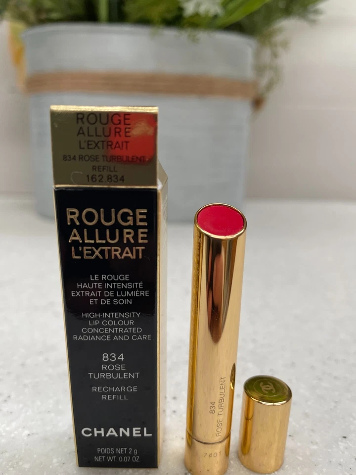 CHANEL ROUGE ALLURE L'EXTRAIT LIP COLOUR #834 ROSE TURBULENT REFILL 0.07 OZ