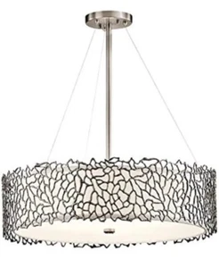 Kichler Lighting 43347CLP Silver Coral Chandelier Classic Pewter 4 Light - Picture 1 of 3
