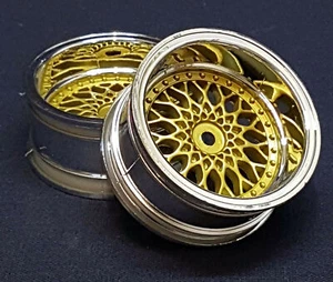 FELGEN 1:10 TW 26MM "CLASSIC BBS STYLE" CHROM / GOLD 9MM OFFSET 2 STÜCK # 20190 - Bild 1 von 1