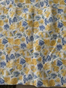 2 LAURA ASHLEY Charlotte Confetti Valance Blue Yellow Sweet Peas 84"W X 18" L - Picture 1 of 6