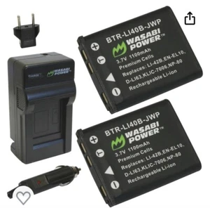 Wasabi Power Battery (2-Pack) Charger Fujifilm NP-45, NP-45A, NP-45B, NP-45S New - Picture 1 of 2