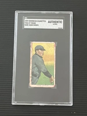 1909-11 T206 Sovereign 350 Cleveland Bare Hand Shows Cy Young SGC Auténtico Foto 1 de 2